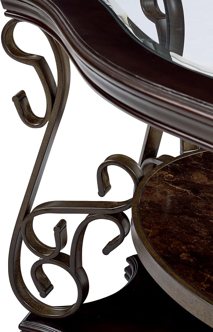 54'' Dark Brown Retro Wooden Sofa Table - Image 7