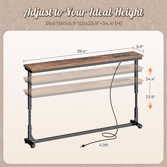 Huuger 39.4 Inch Behind Couch Table - Image 2