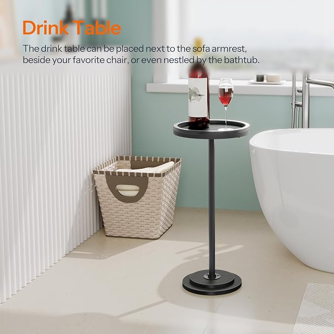 HOOBRO Small Round Side Table, Drink Table, Coffee Martini Table - Image 5