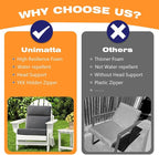 Unimatta Outdoor High Back Chair Cushion Seat Pads, 44 x 21 Inch - Image 6