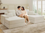 Living&Giving 101" U-Shaped Cloud Sectional Couch - Image 8