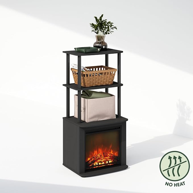 Furinno Turn-N-Tube Side Table, 3-Tier NO Heat Fireplace End Table - Image 6