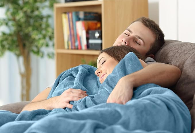 Utopia Bedding Soft Fleece Bed Blanket Queen Size Washed Blue | Microfiber - Image 7