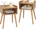MaxSmeo Nightstands Set of 2, Mid Century Modern Side Table Bedroom by MaxSmeo