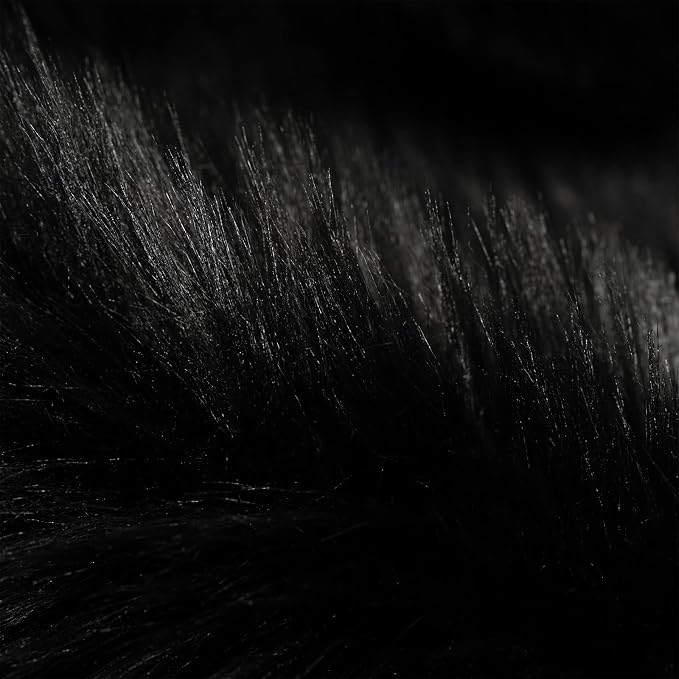 SERISSA 3x5 Fluffy Black Faux Fur Area Rug - Image 5
