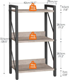 HOOBRO Bookshelf, 3-Tier Industrial Bookcase, Book Shelf Storage Organizer - Image 3