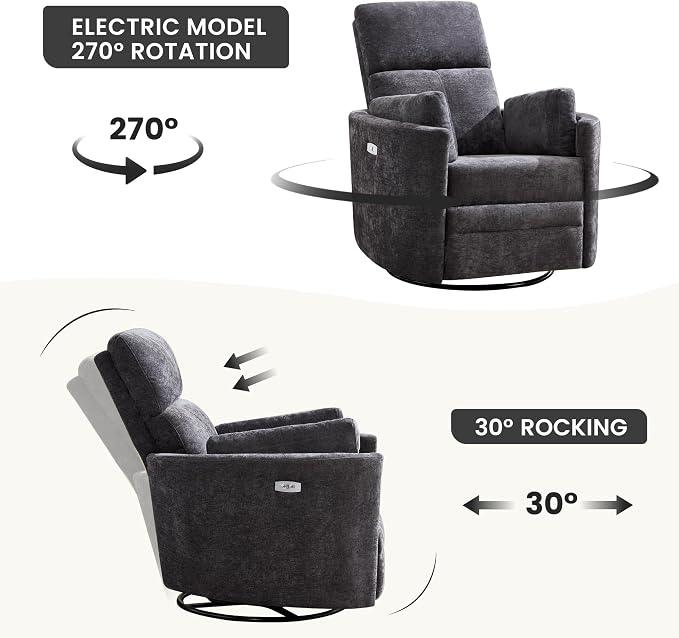 Power Recliner, Nursery Swivel Rocking Glider Chair - Image 5