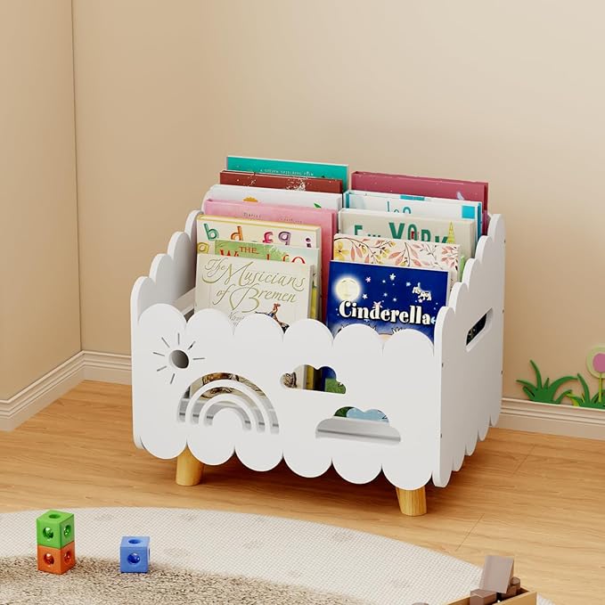 Wood Kids Bookshelf, Montessori Bookshelf, by Unknown