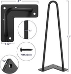SMARTSTANDARD 12 Inch Heavy Duty Hairpin Furniture Legs, Metal Home DIY Projects - Image 2