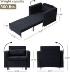 LEVNARY 3-in-1 Convertible Sleeper Chair Pull Out Bed, Single Sofa Chair Sleeper - Image 2