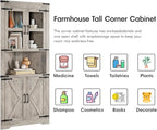 GarveeHome Tall Corner Cabinet, Farmhouse Corner Storage Cabinet - Image 4