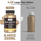 Nicpro Metallic Sahara Gold Acrylic Paint, 8.45oz/250ml Large Gold Leaf Paint - Image 6