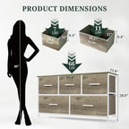 5-Drawer Dresser for Bedroom, Anti-Tip Wide Storage Organizer Fabric Chest of - Image 3