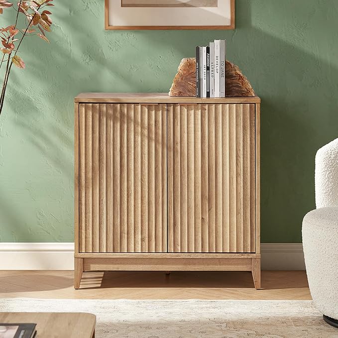 mopio Brooklyn Fluted Storage Cabinet, Modular Accent Buffet Sideboard by MopioInc