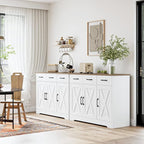 HOSTACK Modern Farmhouse Sideboard Buffet Cabinet, Barn Doors Buffet Storage - Image 5
