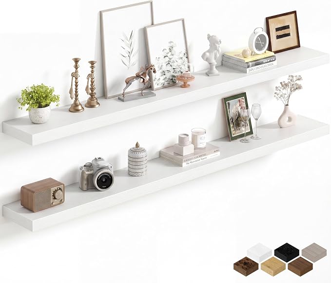 Fun Memories 67Inch Long Floating Shelves, 8 Inch Deep Shelves by FunMemories