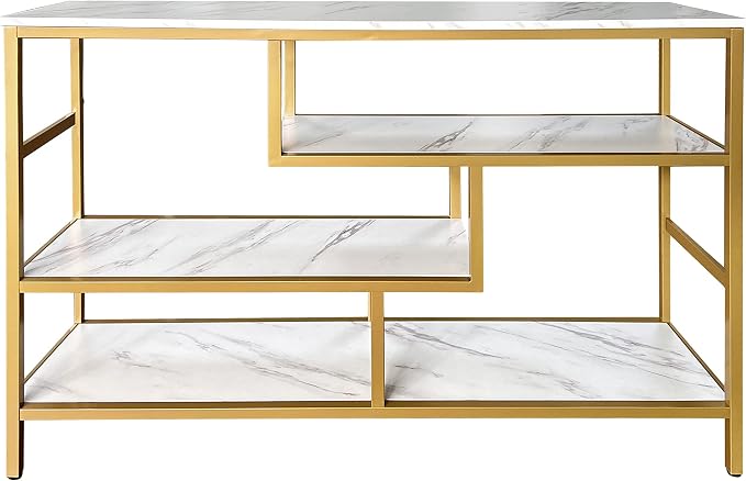 AT-VALY Console Table 4-Tier Storage Shelves Entryway Table Hallway Tables - Image 7