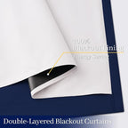 Yakamok Navy Blue 100% Blackout Curtains 84 Inches Long 50" Wide, 2 Panels | - Image 4