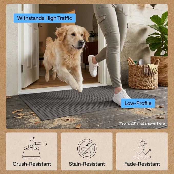 GORILLA GRIP® Ultra Absorbent Front Door Mat Outside Entrance 47x35, Traps Dirt - Image 5
