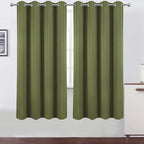 Olive Green Thermal Blackout Curtains/52 x 72 Inch/Set of 2 Panels Room by Lemomo