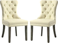 KCC Faux Leather Dining Chairs Set of 2, Upholstered High-end Tufted Dining by KCC