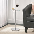mDesign Side Table — Glass Top Nightstand - Image 5