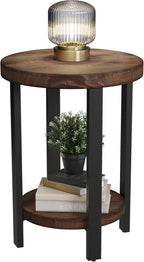 Alaterre Furniture Pomona Living Room 2-Tier Solid Wood Small Round End Table by AlaterreFurniture