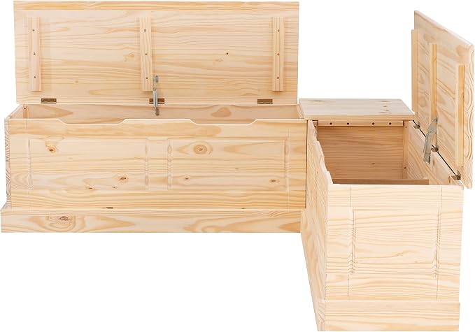 Linon Harris Unfinished Wood Backless Nook - Image 12