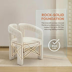 Hyfirm Upholstered Barrel Dining Chair, Linen Fabric Modern Accent Vanity Chair - Image 7