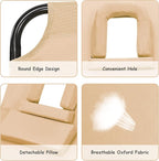 Folding Beach Lounge Chair w/ 5 Adjutable Backrest & Padded Pillow, Sunbathing - Image 7