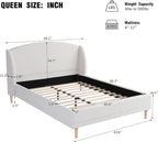 Christopher Knight Home Hazel Queen Size Bed Frame, Upholstered Platform Bed - Image 2