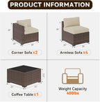 Aoxun Patio Furniture Sets, 7-Piece Outdoor Patio Furniture - Image 2