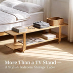 Tiita Bamboo TV Stand for 55 Inch TV, Entertainment Center - Image 4