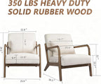 Modern Accent Chair with Wooden Frame & Linen Fabric, Mid Century Modern Chair - Image 2