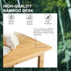 Nnewvante 47 Inch Computer Desk, Bamboo Writing Desk, Modern Simple Work Desk - Image 6