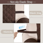 Reversible 45" Small Loveseat Sofa Covers, Chocolate/Taupe | Loveseat Covers - Image 6