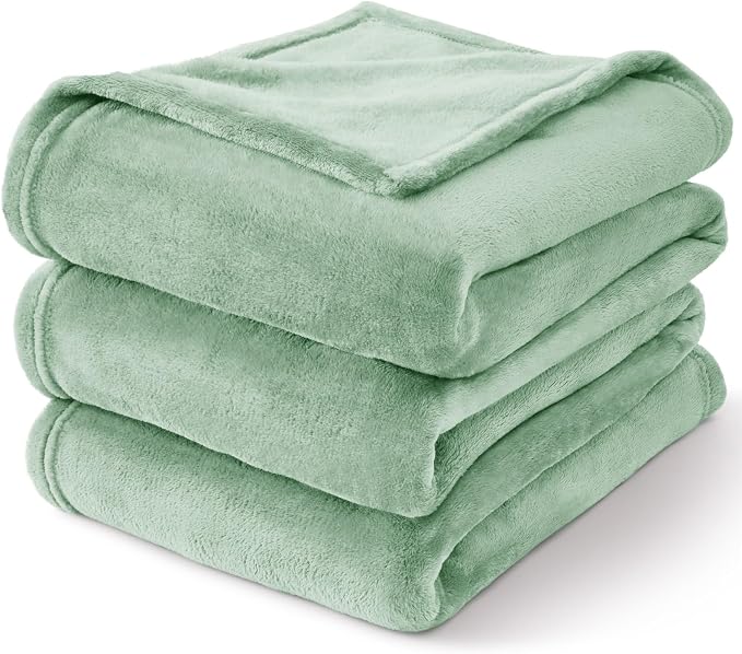 BEDELITE Fleece Blanket Soft Plush King Bed Blanket Mint Green 108"x90" | Ultra - Image 8