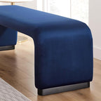 Modway EEI-6734-BLK-MID Koda Performance Velvet Waterfall Long Bench - Image 2