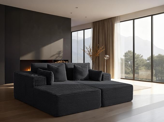72" Cloud Sectional Couch, Comfort Sleep Sofa by VYUXWO