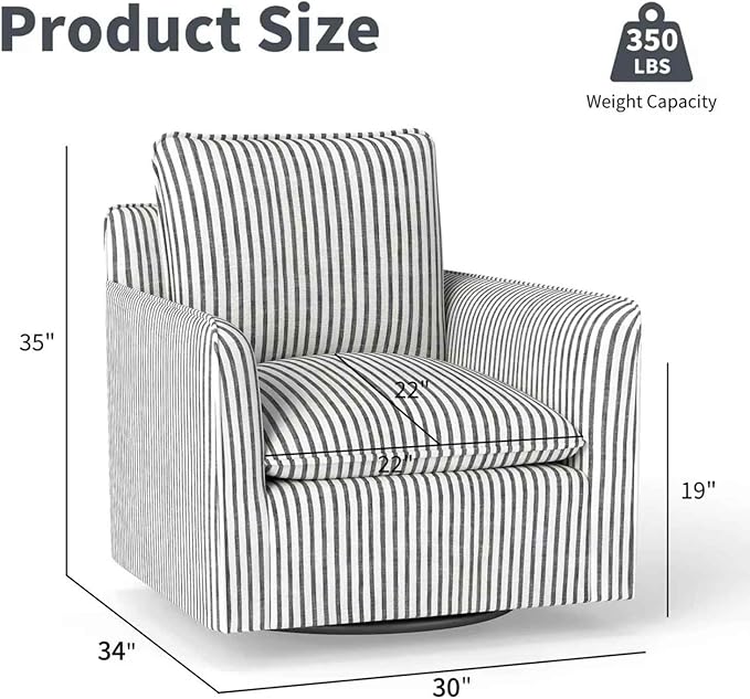 INZOY Swivel Accent Square Chair - Image 2