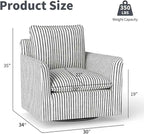 INZOY Swivel Accent Square Chair - Image 2