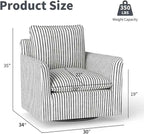 INZOY Swivel Accent Chair Set of 2, Upholstered Square Chair, Swivel Barrel - Image 2
