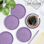 ME.FAN Silicone Coasters with Holder, Drinking Coasters - Image 2