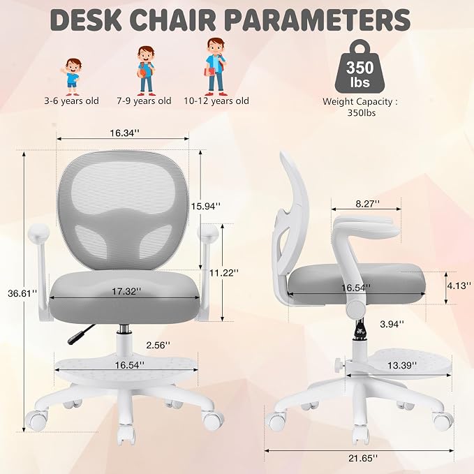 HOFFREE Kids Desk Chair Ergonomic Study Chair - Image 2