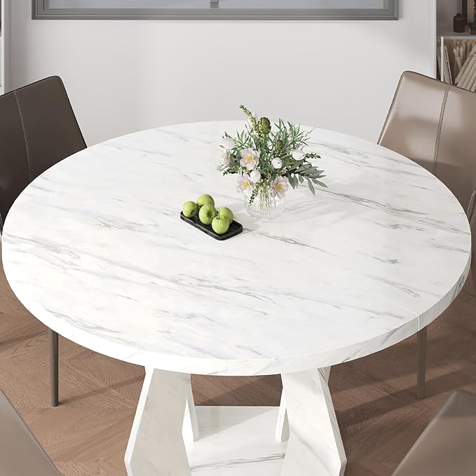 IBF Round Marble Dining Table, Dinner Tables - Image 6