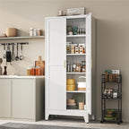 YAUWOH 71''Metal Cabinet with 4 Adjustable Shelves, 5-Tier Pantry Storage - Image 2