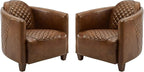 Art Leon Genuine Leather Chair, Mid Century Industrial Accent Arm Chair by ArtLeon