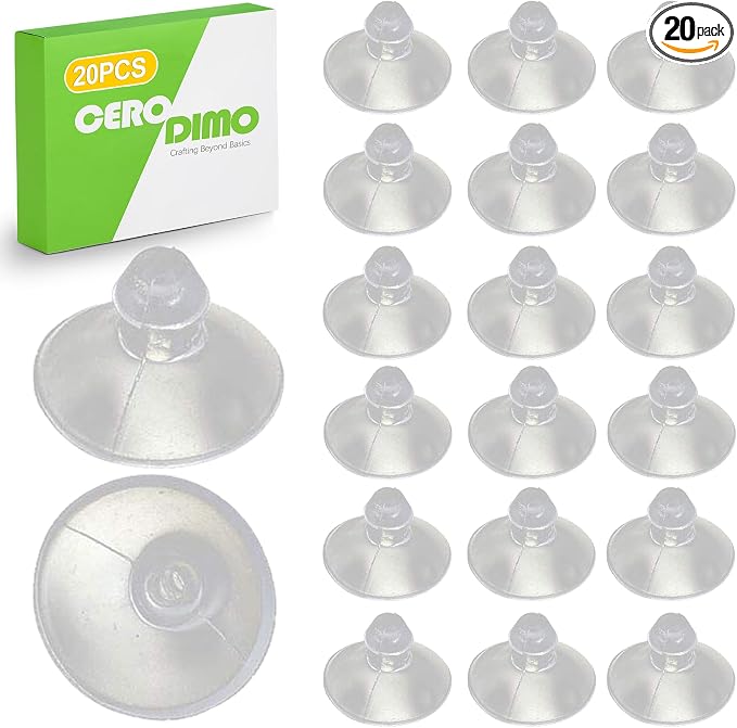 20 Pack 18mm/0.7" Transparent Anti-Collision Suction Cups by Unknown