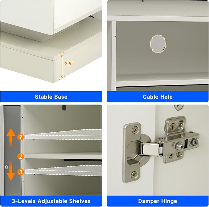 chartustriable 71IN LED TV Stands w/Power Outlet - Image 6