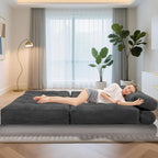 HABUTWAY Folding Sofa Bed, Foldable Floor Sofa Lounge w/Dual-Pillow & Handle - Image 5